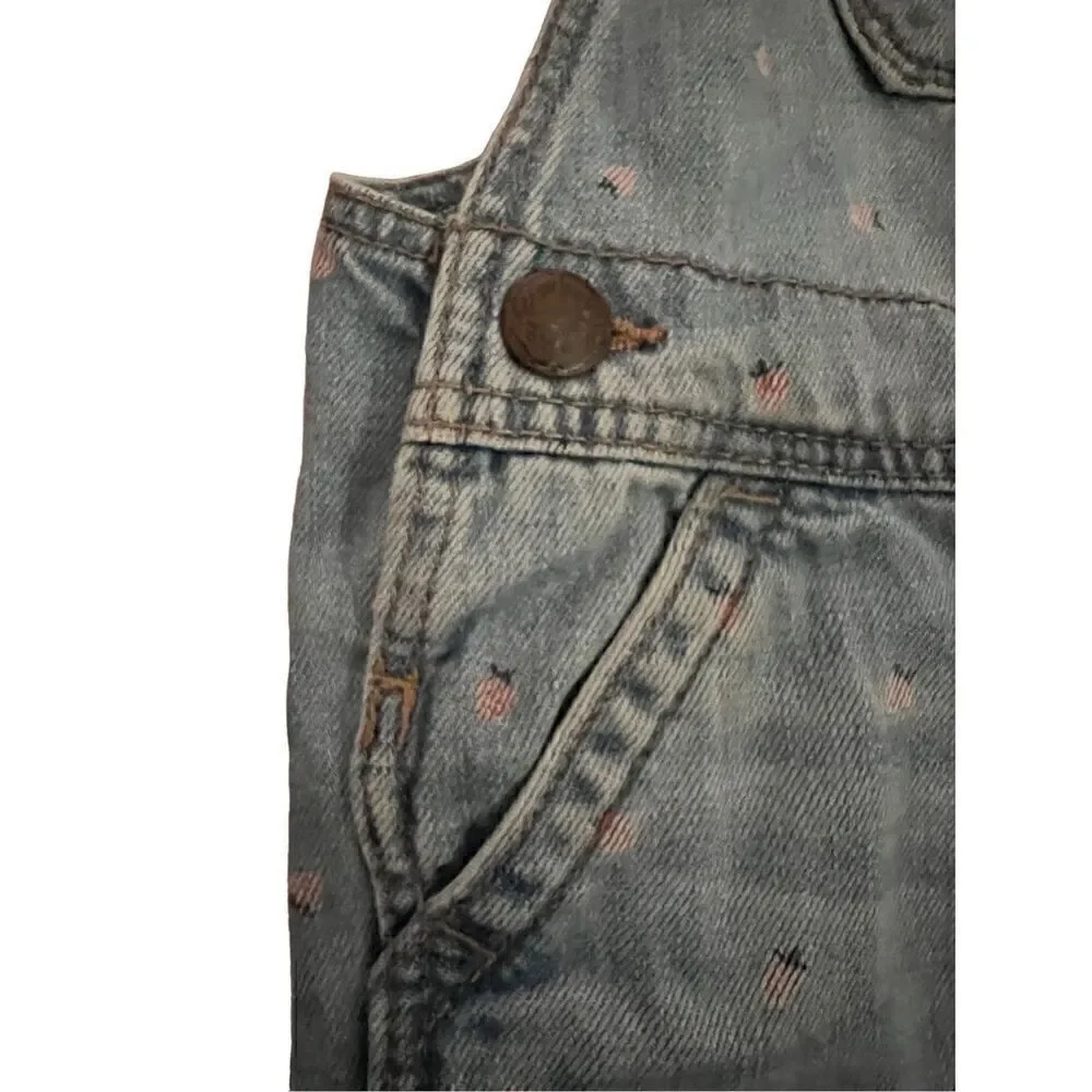 Vintage OshKosh B’gosh Vestbak romper shortalls strawberry ruffle print